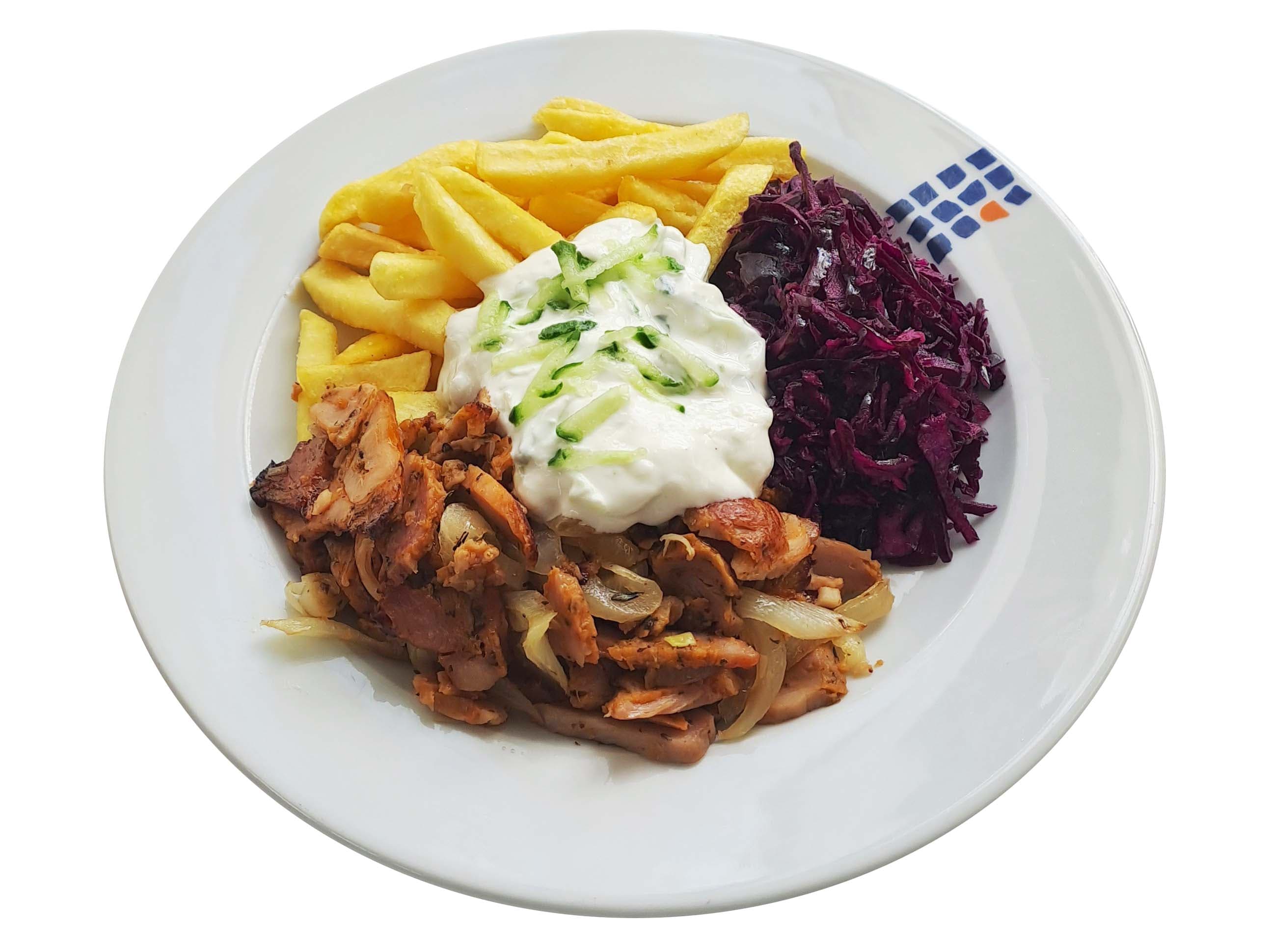 Kebab-Teller vom Hähnchen