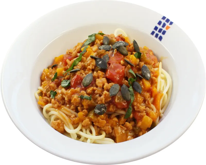 Kürbis-Soja-Bolognese