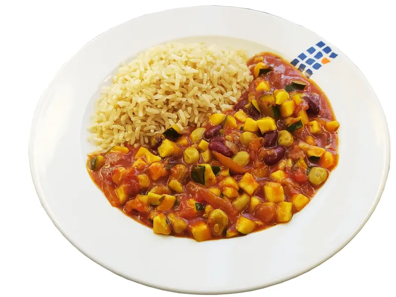 Feuriges Bohnen-Zucchini-Chili